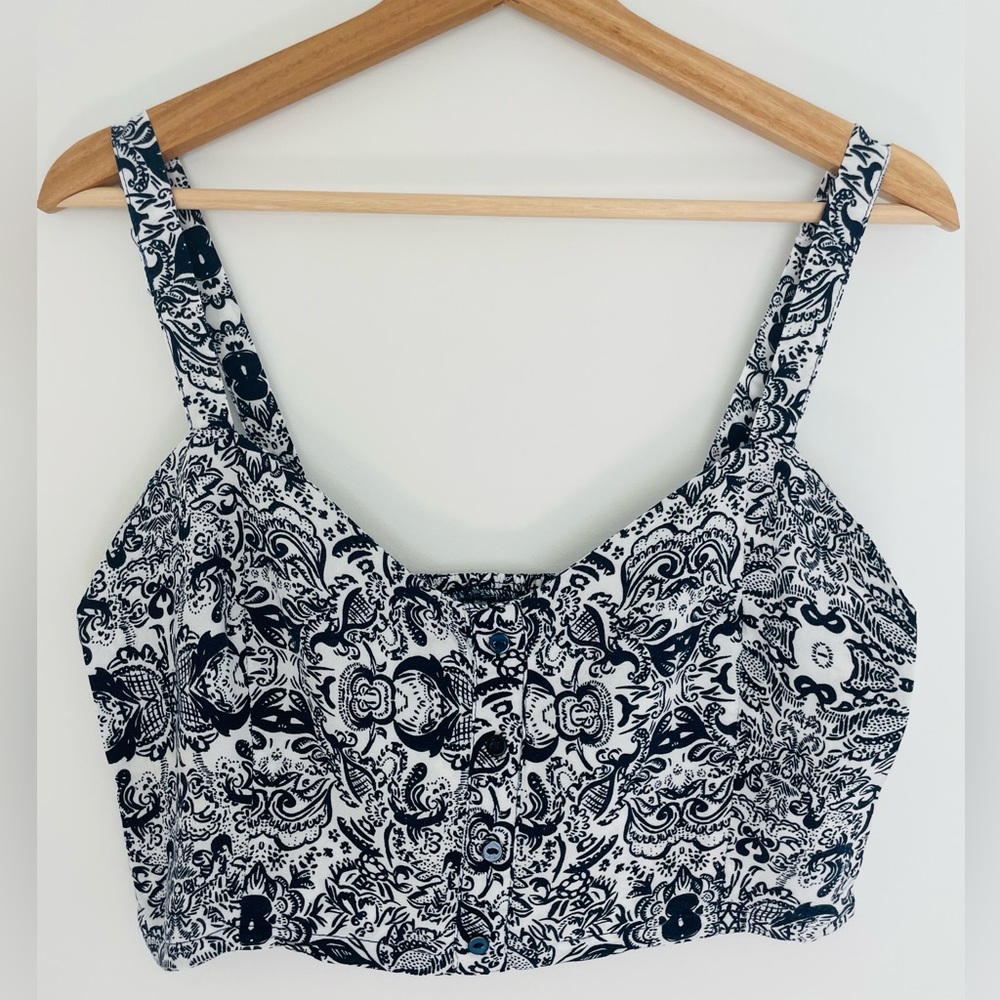 Charlotte Russe Large Floral Crop Top